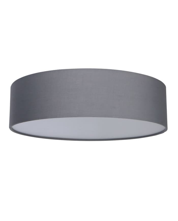Plafonjera CFR3810 GREY fabric shade, with white diffuser 2*E27, D38*10
