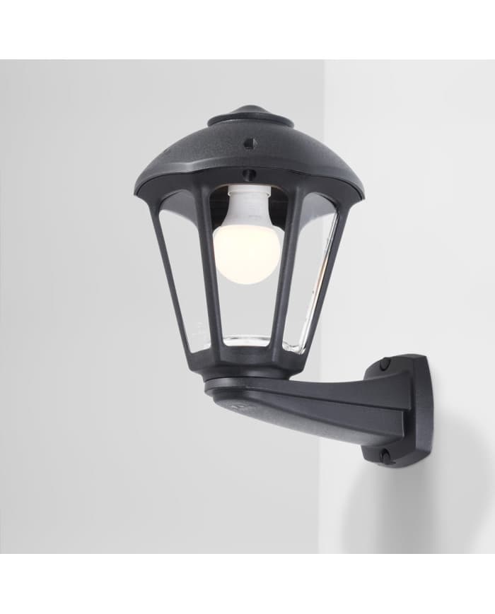 Zidna svjetiljka NARDO/GIAMPY BLACK CLEAR E27 IP55