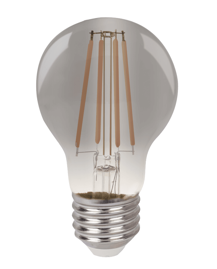 Žarulja A60 E27 220-240V 6W 2700K Smoke Glass Shell, short filament