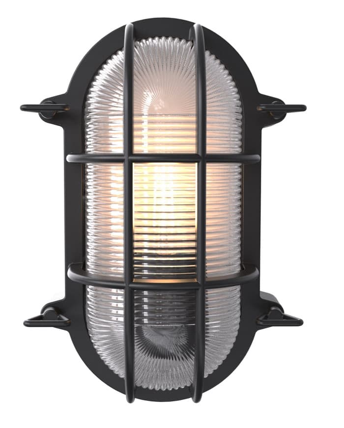 Zidna svjetiljka UH1041-6121 TORTO - OVAL BULKHEAD E27 IP44 MATT BLACK 160x250x106