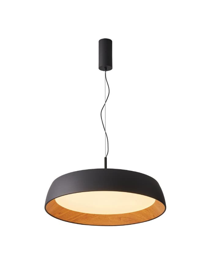 LED visilica BELLO-P-450/40 SANDY BLACK/WOOD CCT 40W