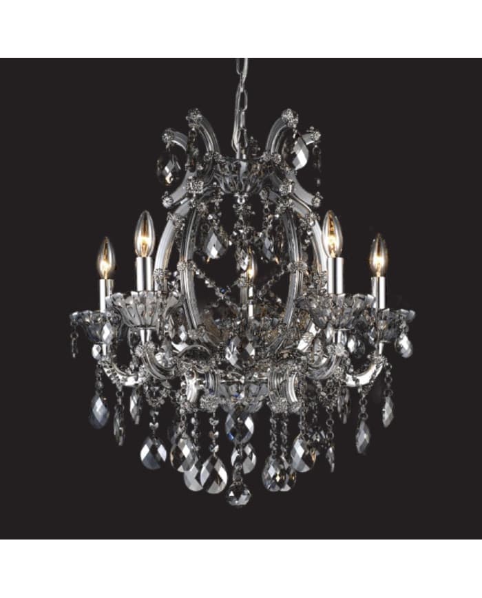 Kristalni luster 4307/fi600xH625 5L chrome frame/smokey glass