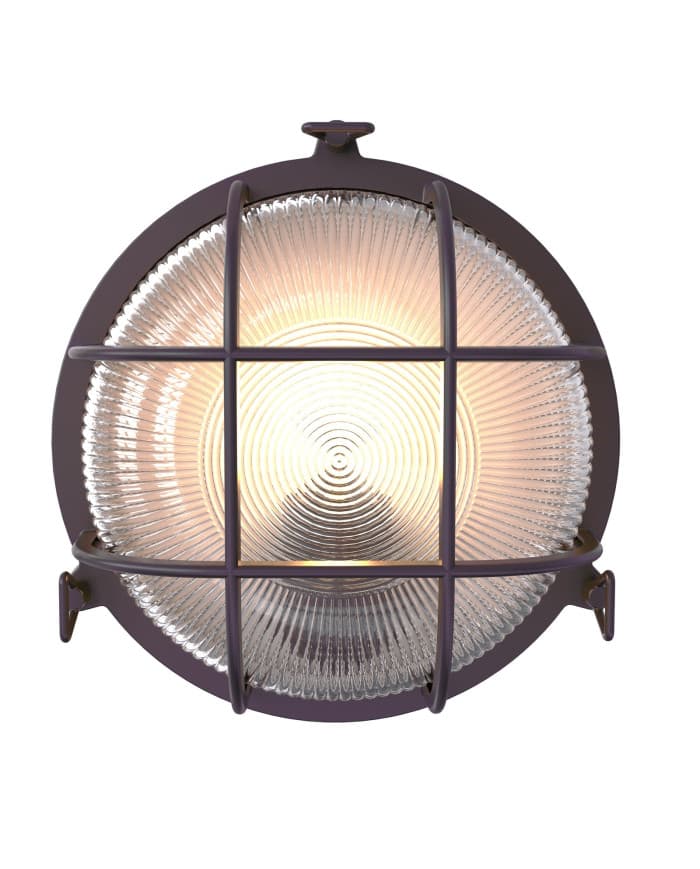 Stenska / stropna svetilka UH1041-6120 TORTO - ROUND BULKHEAD E27 IP44 RUSTY BROWN fi260x110