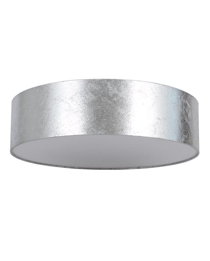 Plafonjera CFR3810 SILVER fabric shade, with white diffuser 2*E27, D38*10