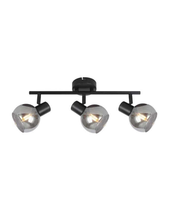 Zidni/stropni reflektor SL SMOKE3 black metal base/smoke shade 3*E14