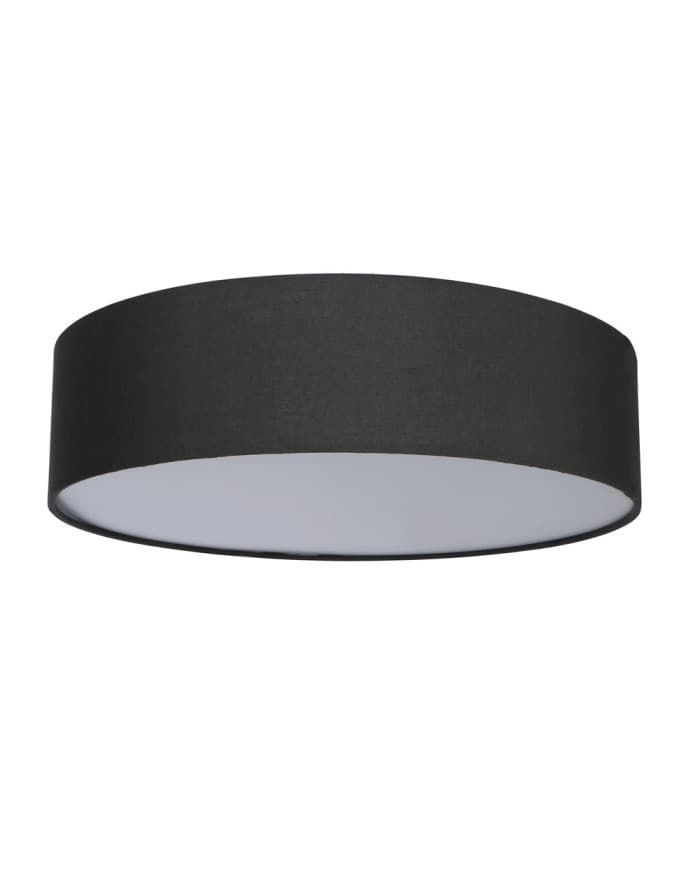 Plafonjera CFR3810 BLACK fabric shade, with white diffuser 2*E27, D38*10