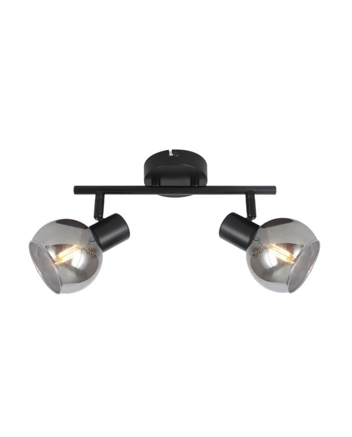 Zidni/stropni reflektor SL SMOKE2 black metal base/smoke shade 2*E14