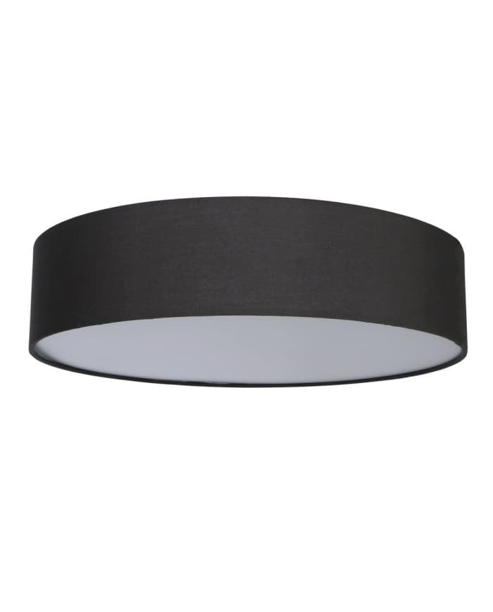 Plafonjera CFR5010 BLACK fabric shade, with white diffuser 3*E27, D50*10