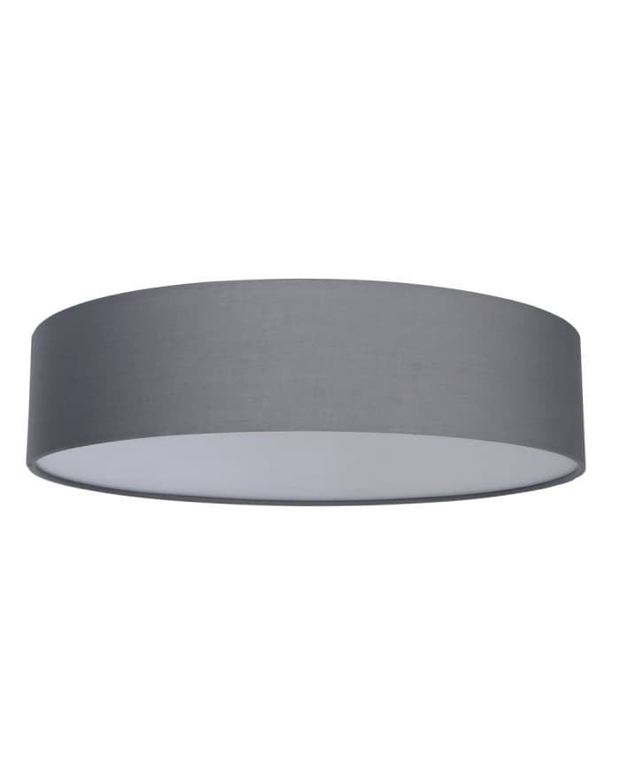 Plafonjera CFR5010 GREY fabric shade, with white diffuser 3*E27, D50*10