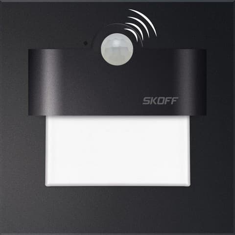 Ugradbena zidna svjetiljka Tango Black - PIR IP66 3000K 0,8W