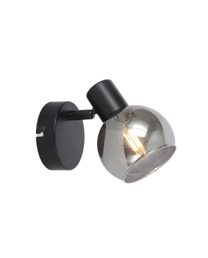 Zidni/stropni reflektor SL SMOKE1 black metal base/smoke shade 1*E14