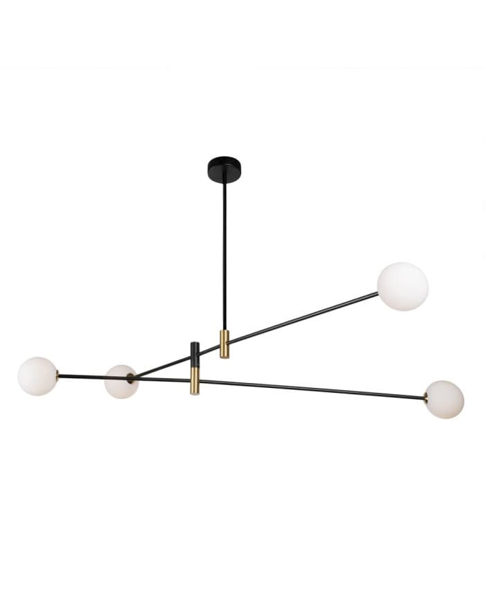 Visilica AF8082-4 Black/Brass+Milk White D1400*H800mm-4*G9