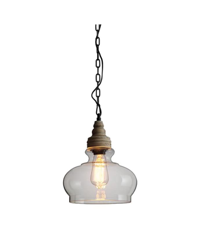 Visilica LOFT289-C clear+wood D240*H320mm