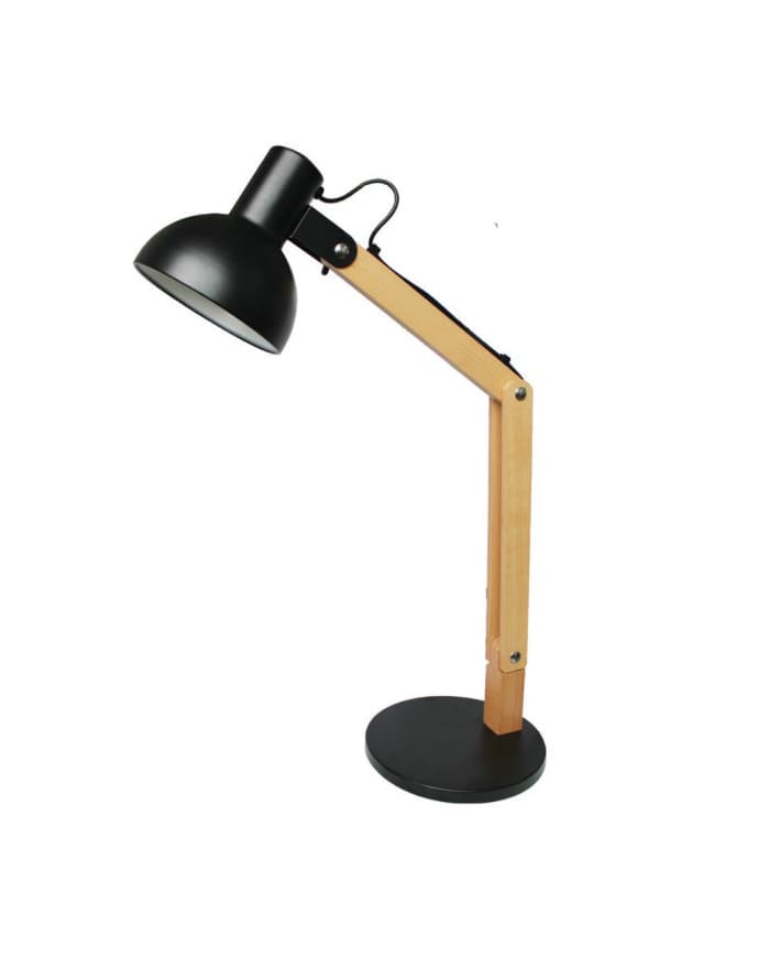 Stolna svjetiljka školska HD1746 E27 11W, MATT BLACK+WOOD