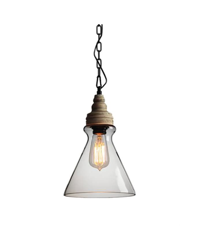 Visilica LOFT289-A clear+wood D200*H330mm