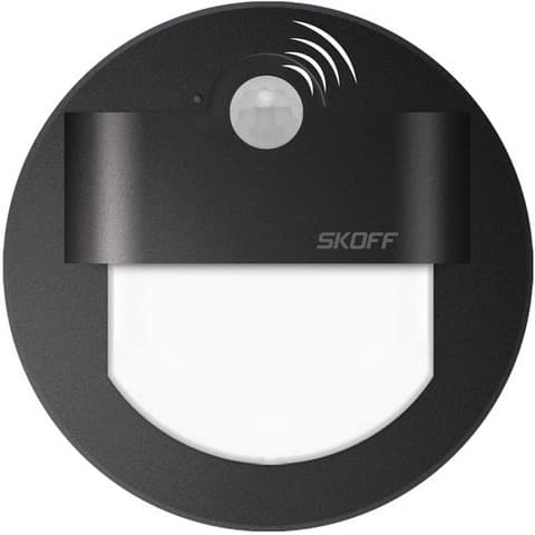 Recessed wall luminaire Rueda Black - PIR IP66 3000K 0.8W
