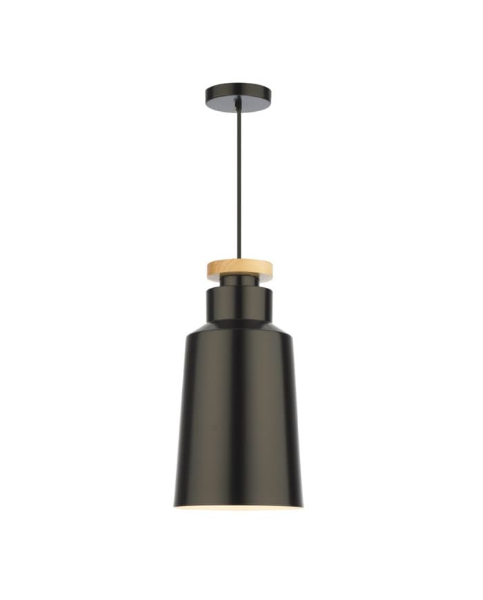 Moderna visilica PD321-1C WOOD+MT BLACK/MT WH E27 60W FI19*H36