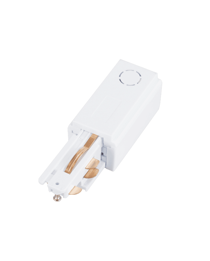 Power feed connector for 6-wire track — white