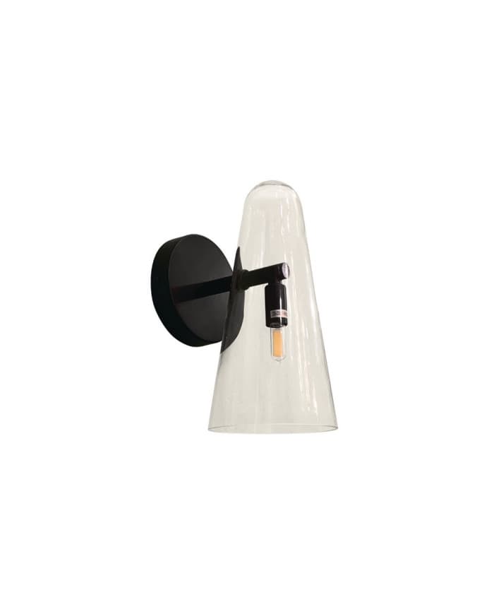 Stenska svetilka LOFT502-W črna+prozorna D120*H250mm