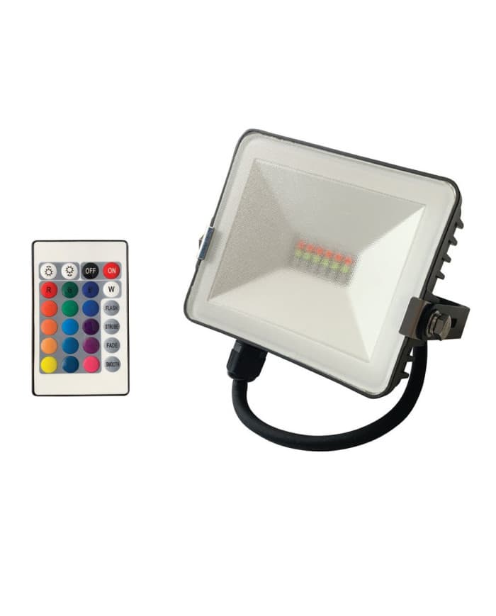 Reflektor LED-FL-VN-10W-RGB-IP65 dark grey housing, white glass