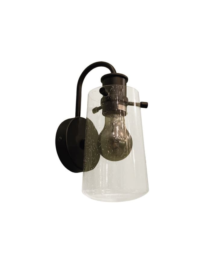 Stenska svetilka LOFT501-W črna+prozorna D130**W150*H240mm