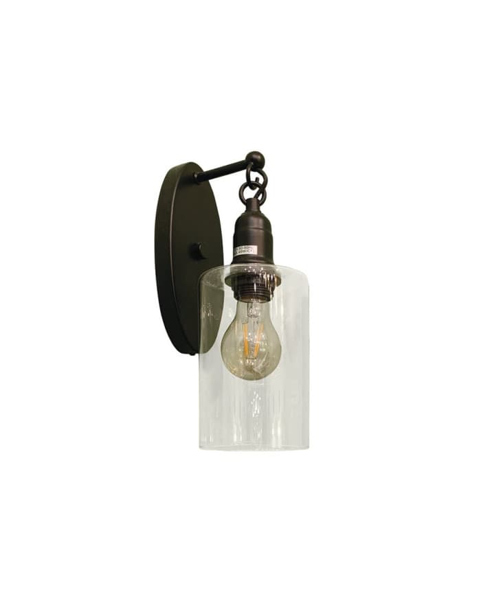 Stenska svetilka LOFT503-W črna+prozorna D120*H280mm