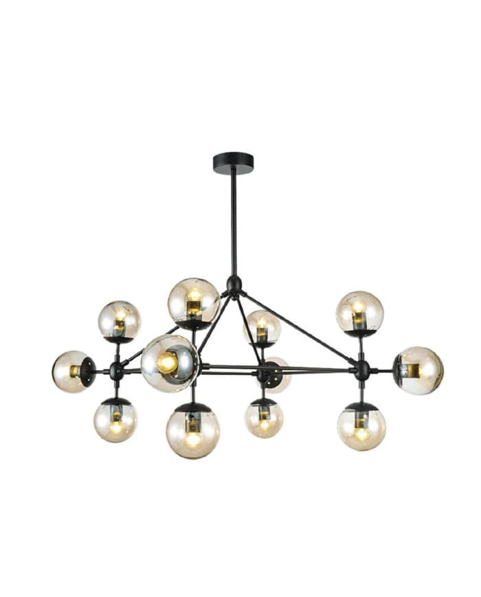 Visilica LOFT338-12 BLACK+COGNAC GLASS D1050*550mm